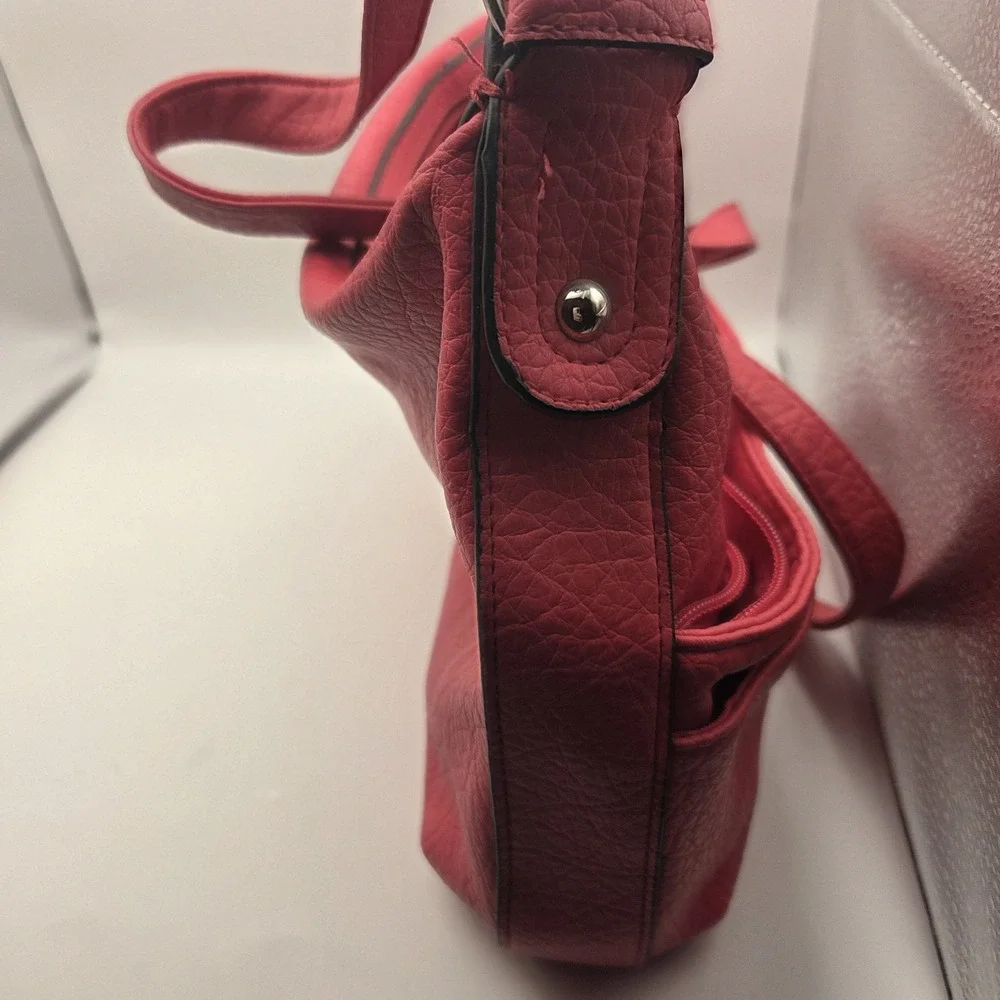 ROSETTI Faux Leather Bright Pink Shoulder Bag Hobo VTG